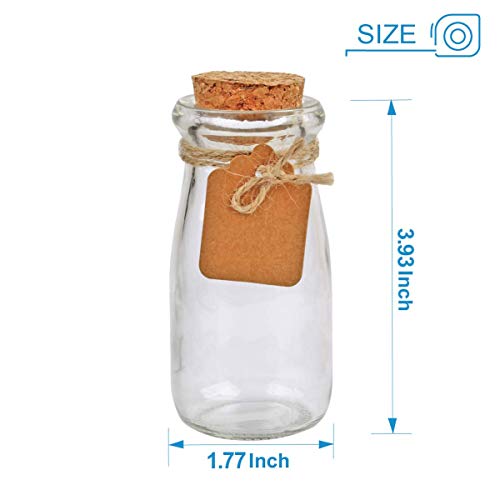 Tall 100ml Glass Jars with Cork Lids - 30pcs Mini Potion Bottles Set