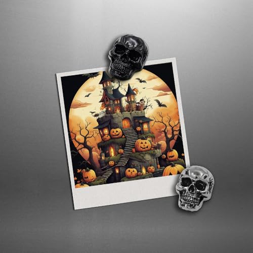 Black Skull Fridge Magnets Set - Gothic Locker & Decor Accessories, 6-Pack