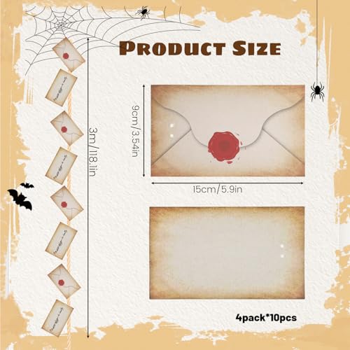 Brown Envelope Banner Decoration with 40 Paper Cards & Hangable String for Parties