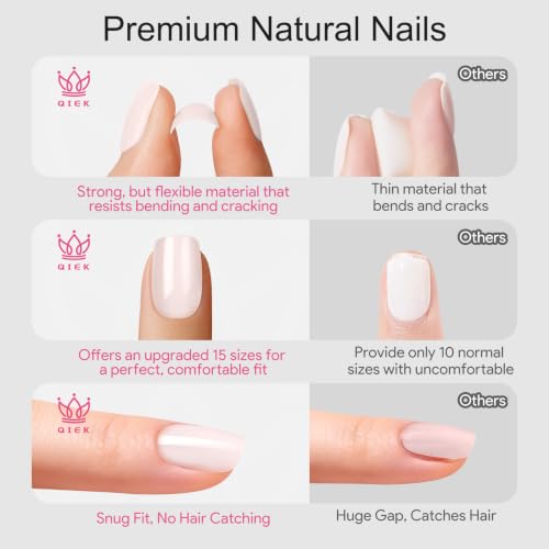 Short Squoval Press-On Nails - Solid Black, 30Pcs, 15 Sizes, Variation: Short Square Round Black