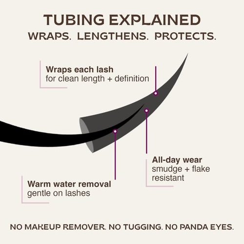 Regine Switzerland Tubing Mascara - Lengthening Peptide-Infused Formula - Smudge-Proof, Sensitive Eye Safe, Glossy Jet Black