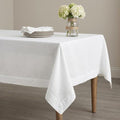 White Linen Tablecloth 54x72 Inches - Handcrafted Pure European Flax