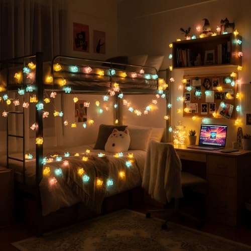 Cat String Lights - 30 LED Indoor Fairy Lights with USB Plug - 10ft