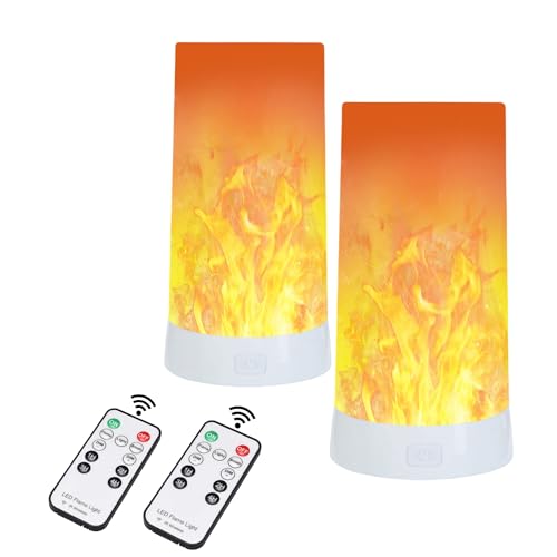 Rechargeable LED Flame Light with Remote & Timer - Waterproof Indoor & Outdoor Lamp