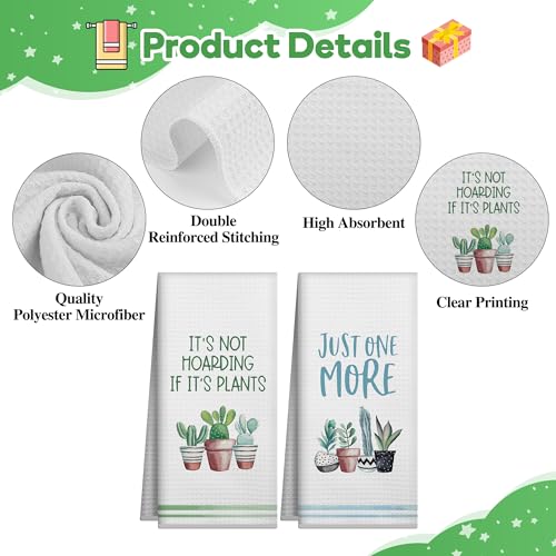 Plant Lover Gift Kitchen Towels Set - Plant Lady Mom Variation 1