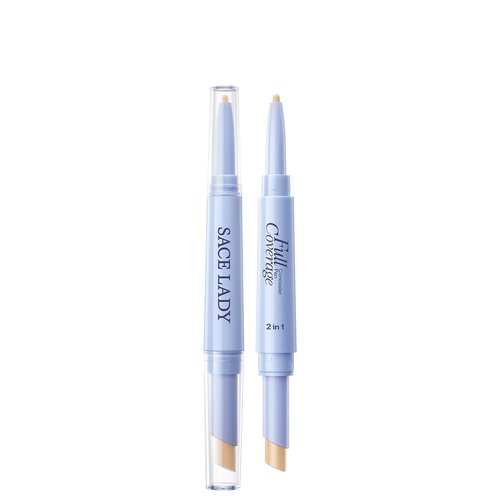 SACE LADY 2-in-1 Full Coverage Concealer Pen - Dual-End Waterproof Stick for Dark Circles & Blackheads | Lightweight (#01 Light Natural)