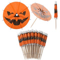 50 Pack Halloween Cocktail Picks with Pumpkin Design - Summerween Party Decor