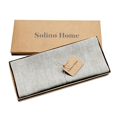 Pure Linen Table Runner Oyster Grey 14 x 90 in - Athena by Solino Home