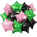 Star Foil Balloons Set - Black, Green & Pink 18-Inch Party Decorations - Variation: Black Green Pink