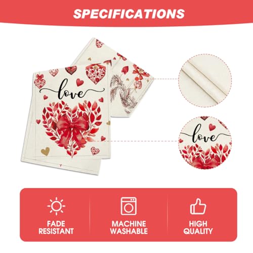 Valentine's Heart-Shaped Floral Table Runner 13x108 Inch for Wedding & Home Decor