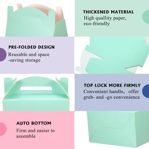 Multicolor Party Favor Treat Boxes - Gable Box Set with Solid/Morandi Colors, 36 Pack, 6x3.5x3.5 Inches