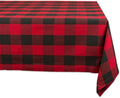 Farmhouse Check Tablecloth 60x120 Inches Red & Black Cotton Rectangular - DII Buffalo Check Collection