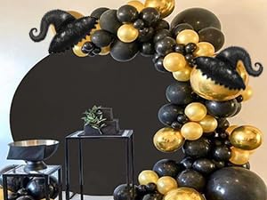 Black Wizard Hat Foil Balloons for Witch Party Decorations - 6 Pcs