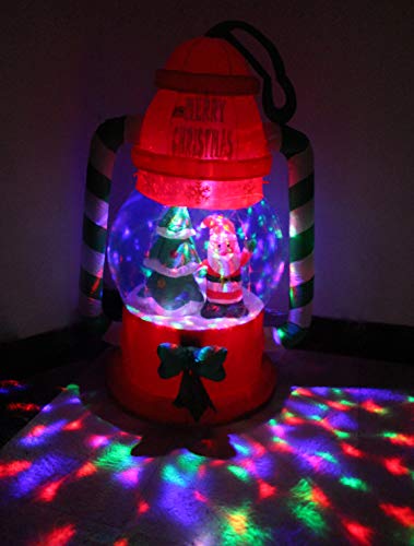 6 Ft Lighted Christmas Inflatable Lantern with Santa and Tree - Outdoor Holiday Decor
