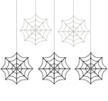 Halloween Hanging Spider Web Decorations - Fake Cobweb Ornaments for Indoor Outdoor Use - Pack of 12