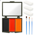 Black Red Orange Face Paint Set with Mirror & 3 Brushes + 3 Sponges - Halloween Makeup, Variation 11