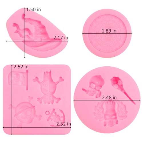 Pirate Skull Silicone Mold for Cake Decorating and Crafts - Set of 4