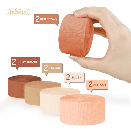 Brown Fall Party Streamers Decorations for Baby Shower - Crepe Paper Set