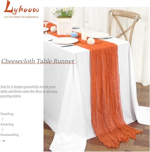 Orange Cheesecloth Table Runner 12 Pack - 17 x 108 Inch Rustic Wedding & Party Decor