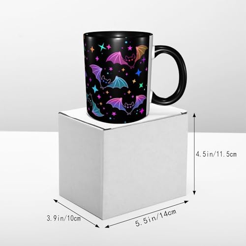 Purple Bat Coffee Mug 11oz Funny Ceramic Tea Cup with Handle - Novelty Gift for Women