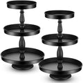 Black 2-Pack 3-Tier Metal Cupcake Stand Dessert Tower for Parties