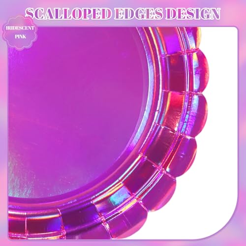 Iridescent Pink Party Plates 9 Inch - 30 Pack for Events & Celebrations Variation of THIS listing
