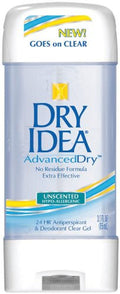 Dry Idea Clear Gel Anti-Perspirant & Deodorant, Advanced Dry, Unscented Hypo-Allergenic, 3.0 Ounce Tubes Packaging May Vary (Pack of 4)