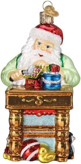 Christmas Santa Ornament Glass Blown Holiday Decoration for Tree