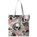 FDHSPAAM Canvas Tote Bag - Spooky Flower Skull Mushroom Variation Large Capacity