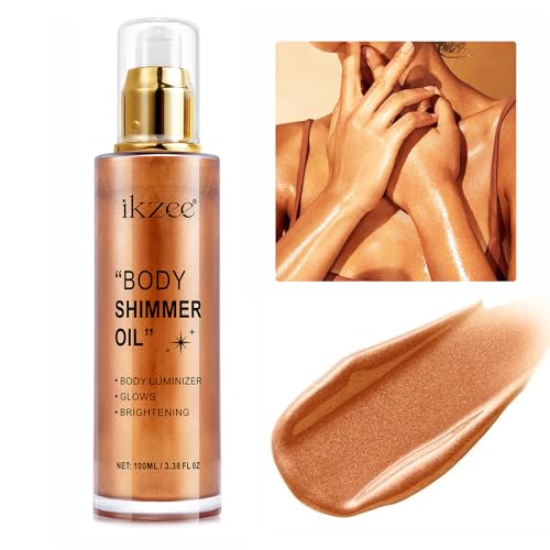 Body Shimmer Oil 100ml - Golden Brown Long Lasting Moisturizer & Illuminator
