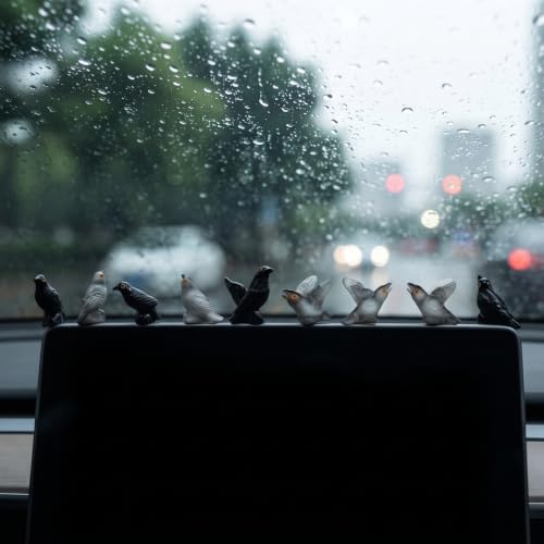 Halloween Luminous Crow Car Decor - 30PCS Witchy Goth Mirror & Dashboard Accessories - Variation A