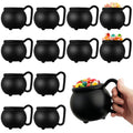 12PCS 15 oz Cauldron Mugs Black Witches Brew Cups for Halloween & Parties