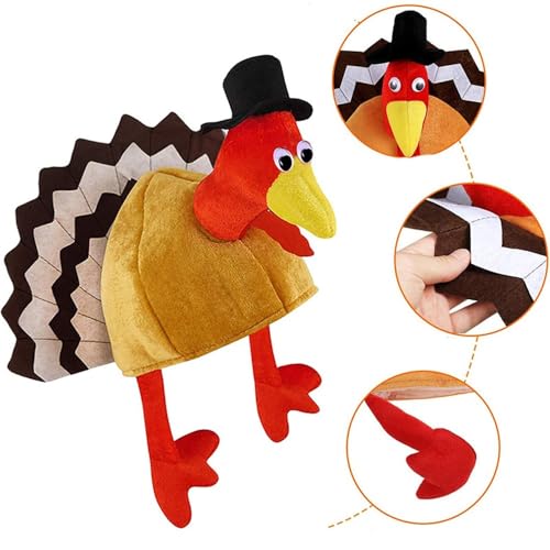 Adult Thanksgiving Turkey Hat Plush Cosplay Party Costume Accessory
