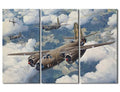 3 Panel Aircraft Wall Art - Military Fighter Poster for Living Room & Office - 42x28 in Variation of Artwork-17