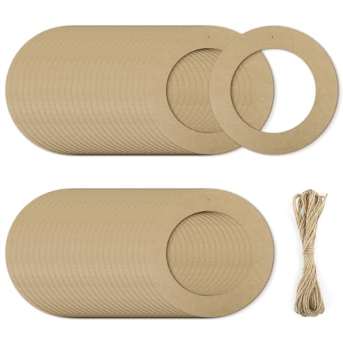 12 Inch Corrugated Cardboard Wreath Rings Set - 50 Pack for DIY Crafts & Holiday Decor - Variation of 12x12