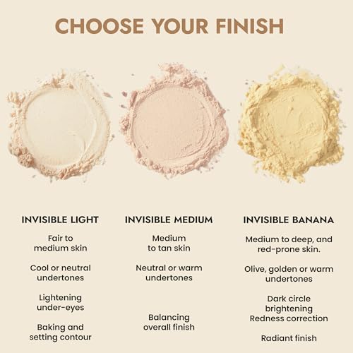 Organic Pressed Setting Powder - Translucent Medium, Talc-Free, Matte Finish, Natural Look, Invisible Variation