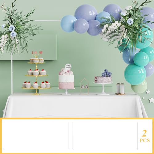 2 Pack White Over Table Rod Stand with Clamp - Adjustable Banner & Decoration Support