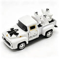 Farmhouse Halloween Truck Decor with Ghost Figurines - White, Indoor Use