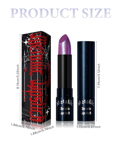Metallic Lipstick for Women - Long Lasting Shimmer & Glitter Lip Gloss - Variation 14