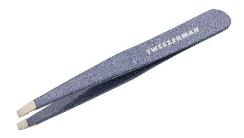 Tweezerman Stainless Steel Slant Tweezer - Eyebrow Tweezers For Women and Men (Sky Blue)