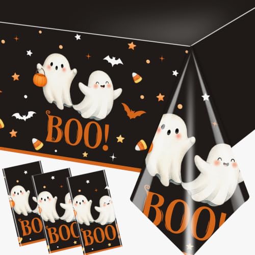 Halloween Baby Shower Tablecloth Set - A Little Boo Is Almost Due, Waterproof, 3 Pack