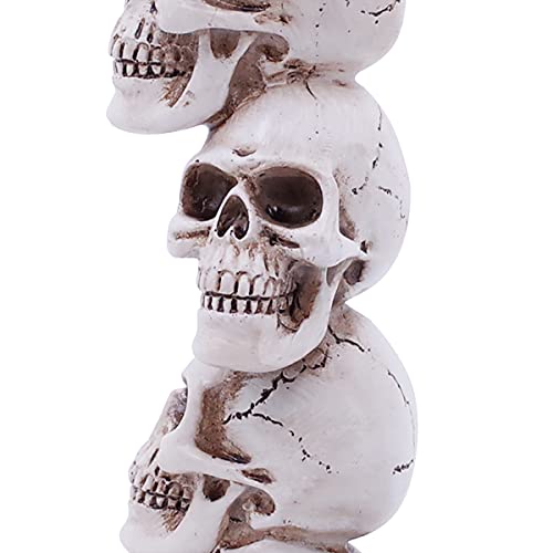 Halloween Skull Candle Holder Set of 2, 9.5 Inch Polyresin Decor for Fireplace & Table