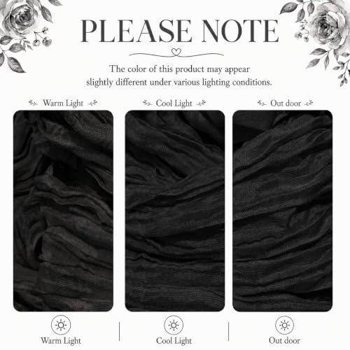 Black Cheesecloth Table Runner 17 x 108 Inches - 24 Pack - Gauze Fabric for Events & Decor