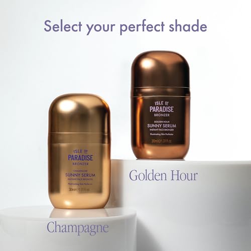 Isle of Paradise Sunny Serum, Liquid Bronzer, Wash-Off Formula with Illuminating & Hydrating Skincare Ingredients for Natural-Looking Radiance, 1.01 fl. Oz