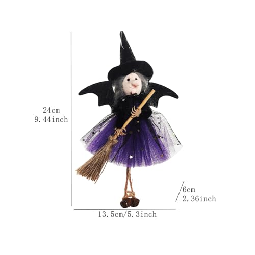 Halloween Witch Decor Set - Small Hanging Ornaments for Tree, Garland, Tiered Tray, Kitchen, Home Decor