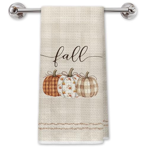 Country Fall Pumpkins Kitchen Dish Hand Towels - 16x24in - Decorative & Absorbent