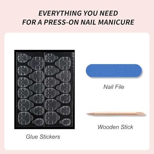 Press on Nails Short Almond Polka Dot Style-6 Medium - Cute DIY Manicure