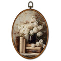 KSDUT Retro Flower Book Wall Art Decor - Oval Floral Canvas Print - Flower-35