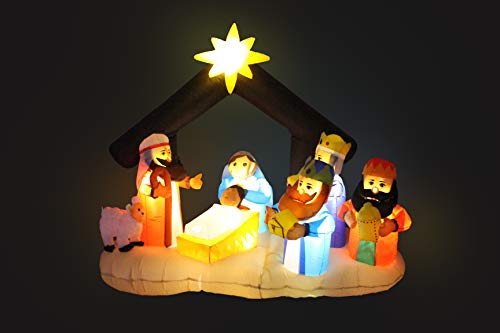 6 FT Inflatable Nativity Scene with Three Wise Men - Outdoor Holiday Decor
