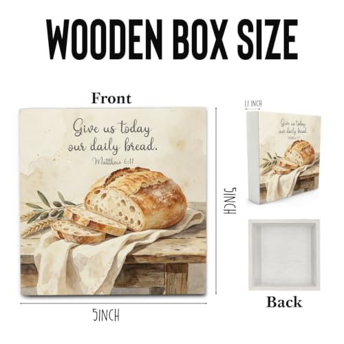 Rustic Christian Wooden Sign Decor 5x5 Inch - Inspirational Wall or Tabletop Decoration